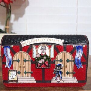 Vendula London  Shakespeare's Theatre Wallet 3 3/4"H x 6"W folded